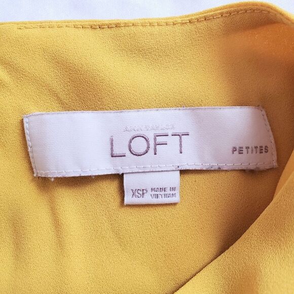 Loft Mustard Ruffle Top Size XSP - Picture 3 of 3